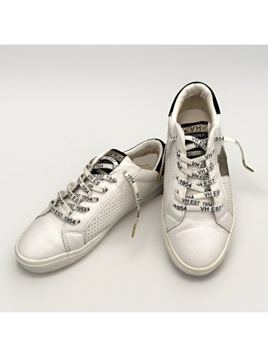 Vintage Havana Shoes - Vintage Havana Gadol Sneakers Womens 5.5 White Gold Star No Tie Leather Slip On